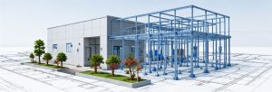 Architectural and structural design model of a healthcare building